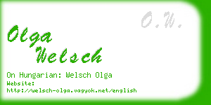 olga welsch business card